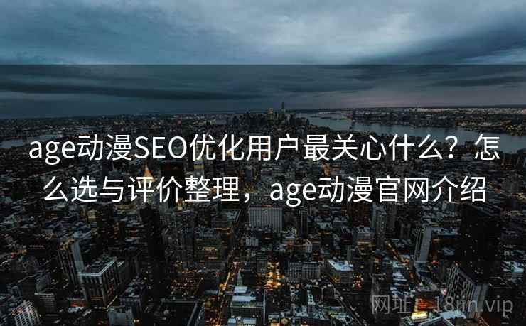 age动漫SEO优化用户最关心什么？怎么选与评价整理，age动漫官网介绍  第1张