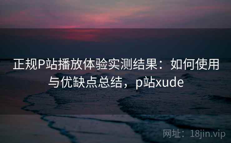 正规P站播放体验实测结果：如何使用与优缺点总结，p站xude  第1张