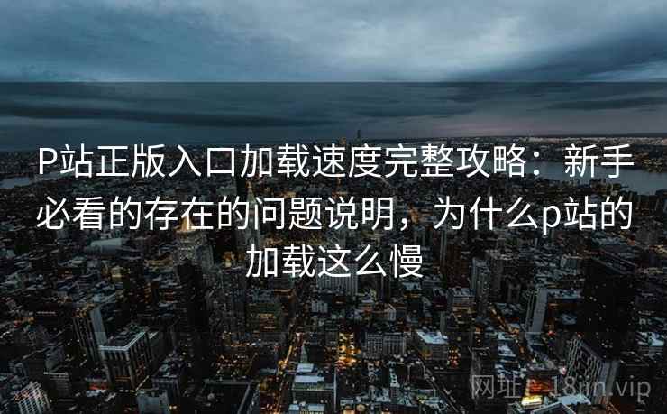 P站正版入口加载速度完整攻略:新手必看的存在的问题说明,为什么p站的加载这么慢 第2张 P站正版入口加载速度完整攻略:新手必看的存在的问题说明,为什么p站的加载这么慢 第2张