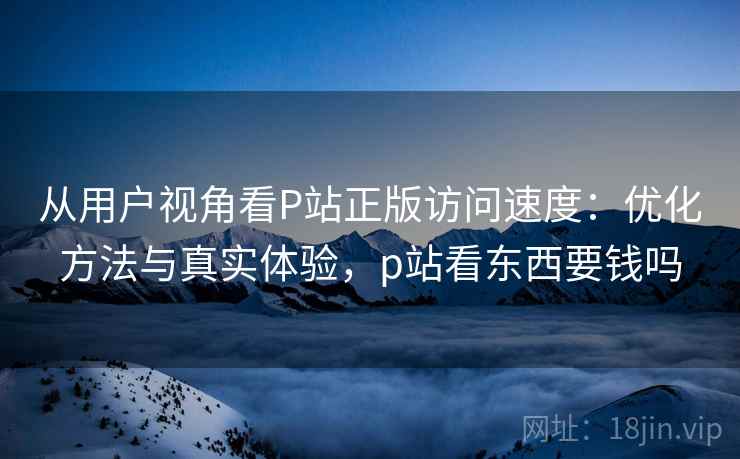 从用户视角看P站正版访问速度:优化方法与真实体验,p站看东西要钱吗 第2张 从用户视角看P站正版访问速度:优化方法与真实体验,p站看东西要钱吗 第2张