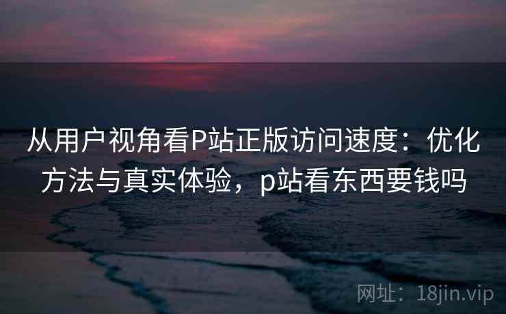从用户视角看P站正版访问速度:优化方法与真实体验,p站看东西要钱吗 第1张 从用户视角看P站正版访问速度:优化方法与真实体验,p站看东西要钱吗 第1张