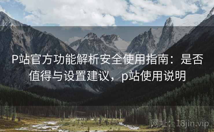 P站官方功能解析安全使用指南:是否值得与设置建议,p站使用说明 第1张 P站官方功能解析安全使用指南:是否值得与设置建议,p站使用说明 第1张